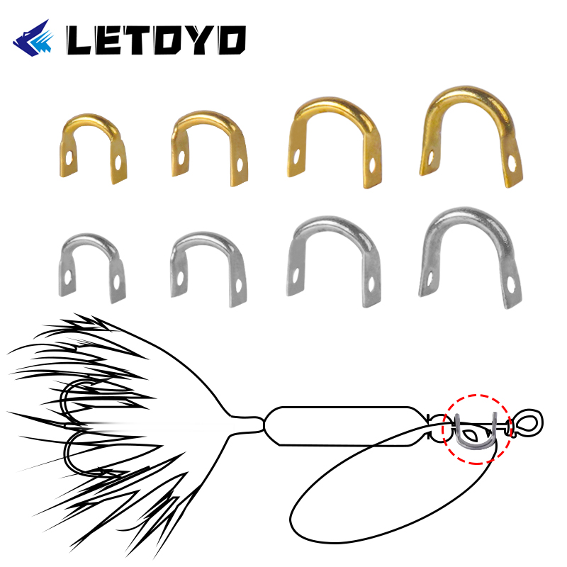 Fishing Lure Spoon - LETOYO 100 adet katlanmış Clevises u-şekilli